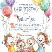 Personalisierbare Einladung Kindergeburtstag A4 – Luftballons, Geschenke & Kuchen als digitaler Download Bild 2