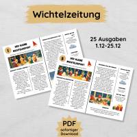 Wichtelzeitung für Kinder mit 25 Ausgaben im Advent, Wichtelpost Zeitungen zum Ausdrucken Bild 1