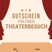 Gutschein für Besuch eines Theaterstücks – personalisierbare DIN A4 Vorlage zum Sofort-Ausdrucken Bild 1