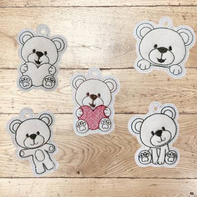 Stickdatei Teddy Schlüsselanhänger ITH Set – Taschenbaumler & Anhänger von Design-by-Jasmina