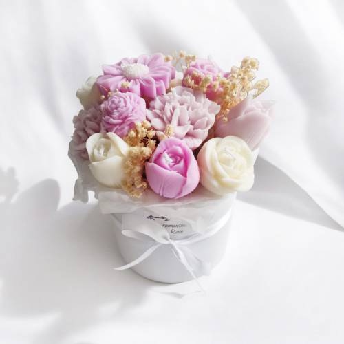 Blumenbouquet aus Kerzen – Handgemachter Kerzenblumenstrauß aus Bio-Sojawachs als Hochzeitsgeschenk oder zum