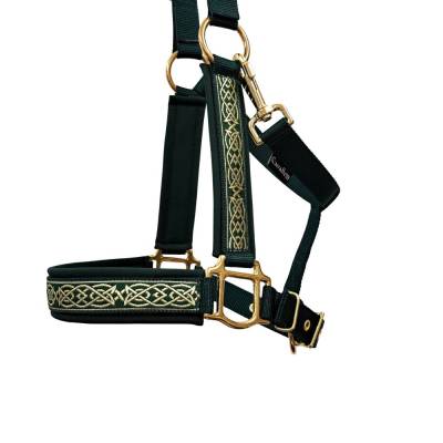 Halfter Kaltblut Odin grün gold Pferdehalfter Größe Kaltblut grün gold