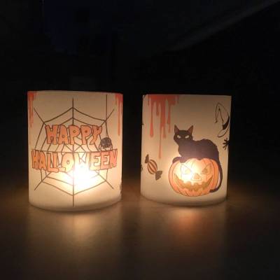 Halloween Windlichter Druckvorlage – Gruselige Tischdeko & Bastelidee für Halloweenparty