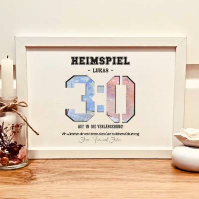 Geldgeschenk zum 30. Geburtstag personalisiert für Fußballer und Sportler
