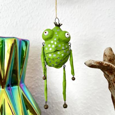 Froschglöckchen, grumpy frog, Baumschmuck, Weihnachtsschmuck, kling Fröschchen klingelingeling, hängende Froschfigur,