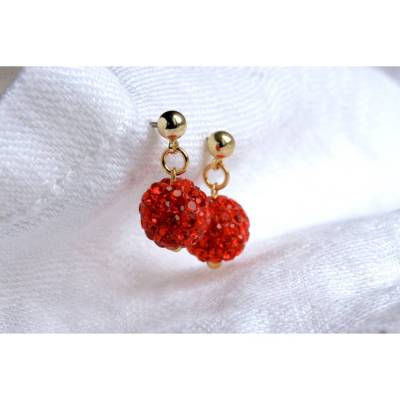 Weihnachten Glitzer Perlen Ohrringe in verschiedenen Farben: Weihnachtskugel Ohrstecker