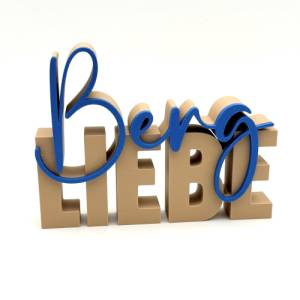 Schriftzug BERGLIEBE, Digitale Datei, 3D-Druckdatei, STL bzw. 3MF-Format Bild 2