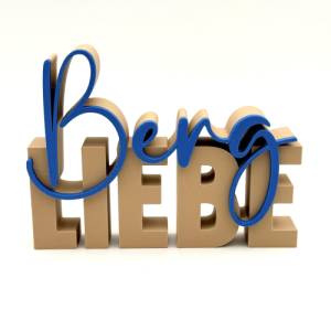 Schriftzug BERGLIEBE, Digitale Datei, 3D-Druckdatei, STL bzw. 3MF-Format Bild 3