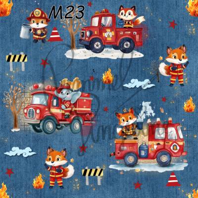M23 Kinderstoff Fire Fighter – PummelPinguine-Design in 13 Stoffarten für kreative Nähideen