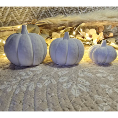 Raysin Kürbisse 3er-Set – Elegante weiße Deko für Herbst & Winter