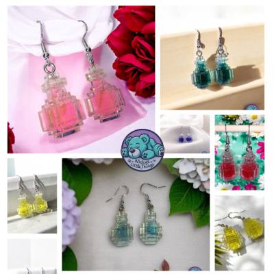 Potionfläschchen-Ohrringe - Minecraft-inspiriert – Handgemachte Trank-Ohrringe aus Resin in 6 Farben