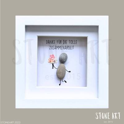 Handgemachtes Steinbild als Dankeschön – Geschenk für Kollegen, Team & Mitarbeitende zum Abschied