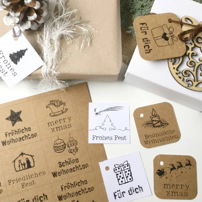 Druckvorlage Frohe Weihnachten, PDF, Vorlage zum Download und Ausdrucken Selbstausdrucken Geschenkkarte modern Geschenka