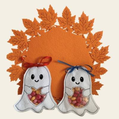 Stickdatei Halloween Geist In the Hoop Set 869 ab 13x18cm Rahmen mit Fenster & Anleitung