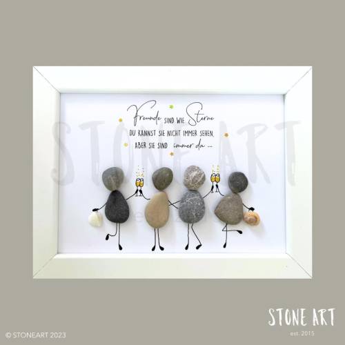 Steinbild „Freunde sind wie Sterne“ – Personalisiertes Geburtstagsgeschenk für deine beste Freundin