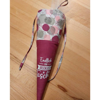 Abschlusstüte - Endlich den Abschluss in der Tasche personalisierbar mit Spruch