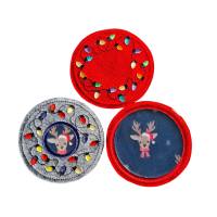 Stickdatei Untersetzer Weihnachten ITH Set für 10x10 Rahmen – Schnelle Mini Mug Rugs Bild 1