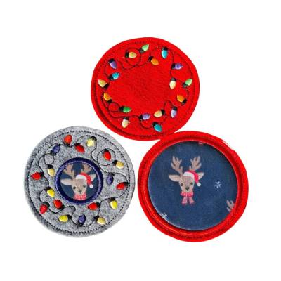 Stickdatei Untersetzer Weihnachten ITH Set für 10x10 Rahmen – Schnelle Mini Mug Rugs