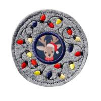 Stickdatei Untersetzer Weihnachten ITH Set für 10x10 Rahmen – Schnelle Mini Mug Rugs Bild 3