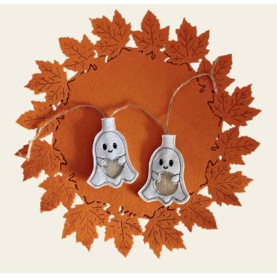 Stickdatei Halloween Geist In the Hoop Set 869 – Lichterkette & Anleitung | Design-by-Jasmina