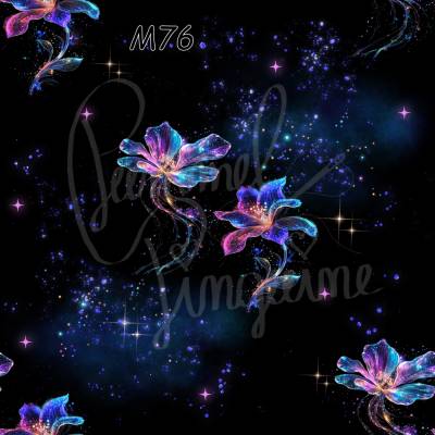 M76 Kinderstoff schicke Neon Rainbow Flowers – PummelPinguine-Design in 13 Stoffarten für kreative Nä