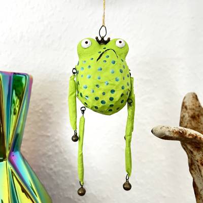 Froschglöckchen, grumpy frog, Baumschmuck, Weihnachtsschmuck, kling Fröschchen klingelingeling, hängende Froschfigur, 