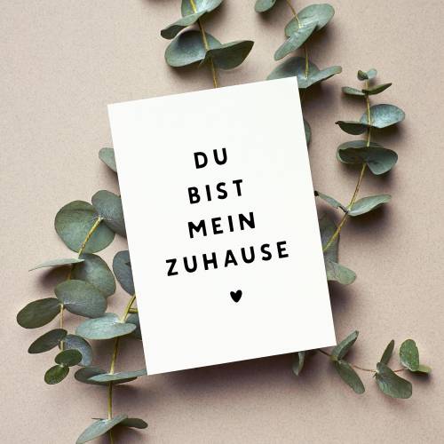 Du bist mein Zuhause Karte – Minimalistische Liebeskarte für Partner:in, Hochzeit & Valentinstag