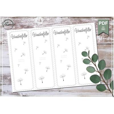 Wunscherfüller-Karte 002, Druckvorlage Din A4 - Dateiformat PDF