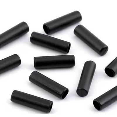 4 Kordelenden/Kordelstopper Metall matt-schwarz 17x4 mm – Endstücke für Kordeln