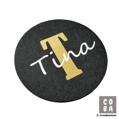 Personalisierter Filzuntersetzer mit Vinylveredelung – stilvoll & individuell