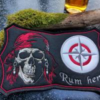 Pirat Totenkopf Stickdatei Lichteffekt 14x14 cm bzw. 15x15cm – Maritimes gruseliges Stickmuster für Stickmaschinen Bild 3