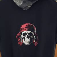 Pirat Totenkopf Stickdatei Lichteffekt 14x14 cm bzw. 15x15cm – Maritimes gruseliges Stickmuster für Stickmaschinen Bild 6