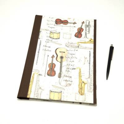 Klemmbrettmappe DIN A4 - Handgefertigte Mappe - Musikinstrumente