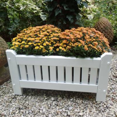 Vintage Blumenkasten Übertopf Weiß Holz Holzkasten Holzkübel Blumenkübel Landhaus Pflanzkasten Shabby Brocante 