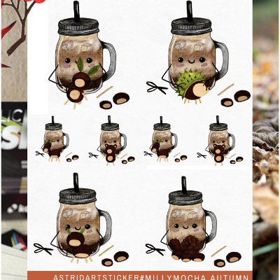 Milly Mocha - Kastanien Liebe : Funktionale Milly Sticker für Pocket Planner
