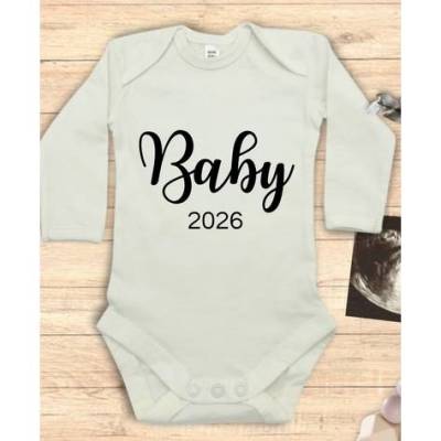 Baby 2026 verkünden, Babybody  100% Bio Baumwolle Wir bekommen ein Baby, Schwangerschaft verkünden, Du wirst Oma/Opa