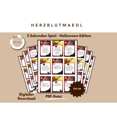 5 Sekunden Spiel – Halloween Spaß zum Ausdrucken