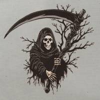 Sensenmann Stickdatei 14x14cm bzw. 15x15cm – Gruseliges Halloween-Motiv zum Sticken Bild 1