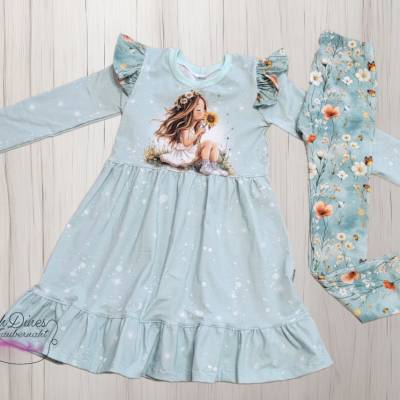 Rüschenkleid mit Leggins Größe 122