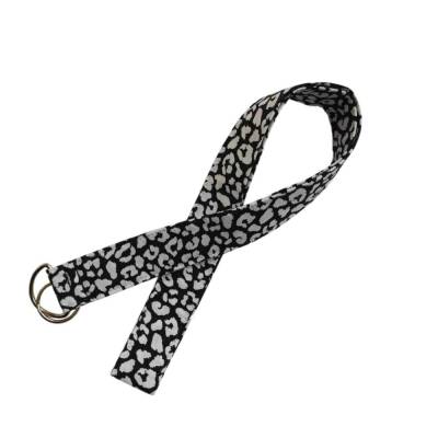 Langes Schlüsselband Lanyard Leopard Schwarz Weiß 50cm lang