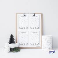 Geschenkkarten Weihnachten PDF – „Hallo Wichtelzeit“ – Digitale Druckvorlage für Geschenktüten, inkl. Gewerbelizenz Bild 3