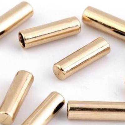 4 Kordelenden/Kordelstopper Metall gold 17x4 mm – Endstücke für Kordeln