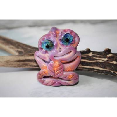Kettenanhänger, Handmade Lampwork, Tiki, Maori Symbol