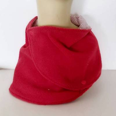 Handgemachter Wendeschal Fleece mit Baumwollfutter – Winter-Accessoire mit Druckknöpfen, Schalkragen unisex Wickelschal