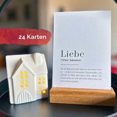 Adventskalender mit 24 Herzenswörtern – Gründe warum ich dich liebe, achtsames Geschenk zu Weihnachten