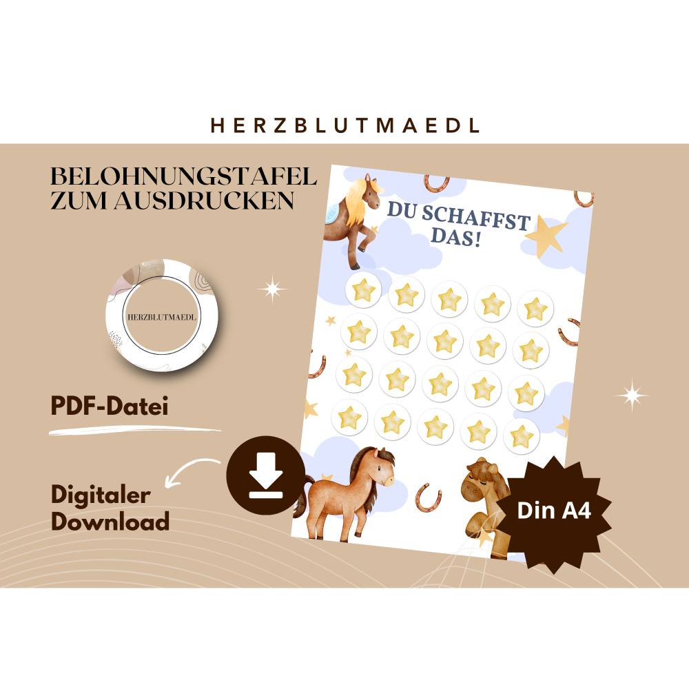 Belohnungstafel Feuerwehr – Digitale PDF-Datei zum Ausdrucken Bild 1