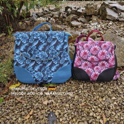 Add-on Nähanleitung zur Umhängetasche Melody - 2 extra Größen S und M und weitere Trageoptionen