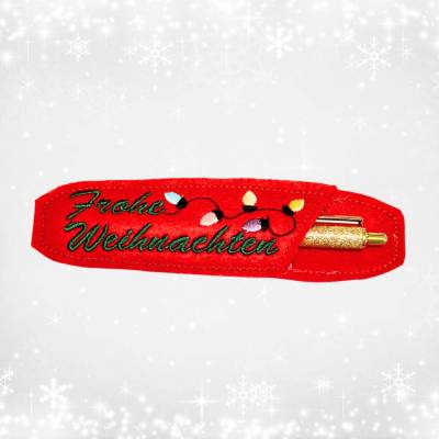 Stickdatei Etui Kugelschreiber für Weihnachten