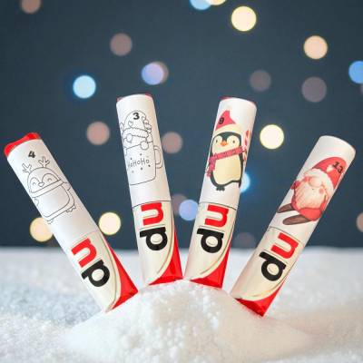 DIY Adventkalender zum Ausmalen - Duplo Adventskalender - Duplo Banderole - Digitale Vorlage mit süßen Pinguin-Motiven