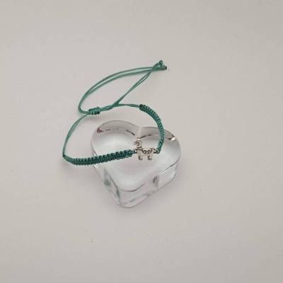 Mini Makramee-Armband | handmade, zart & vielseitig | Aquamarin mit Lama